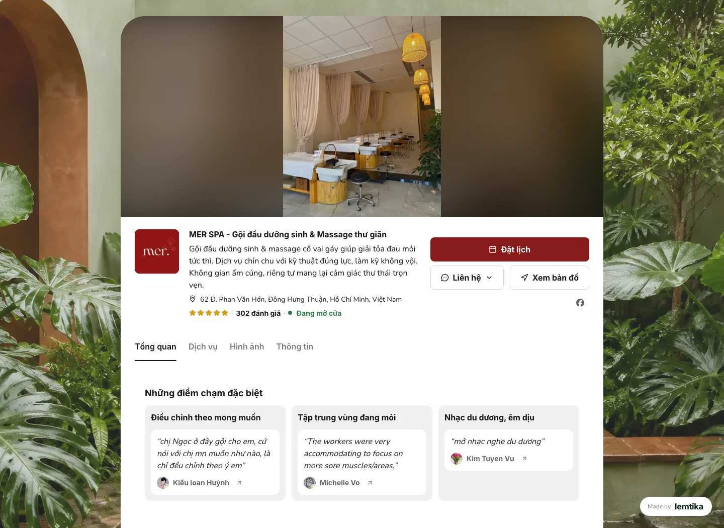 A desktop website generated and published by Lemtika
