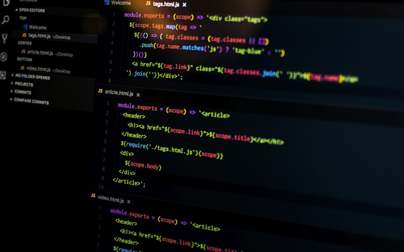 Terminal screen with code in a modern workspace